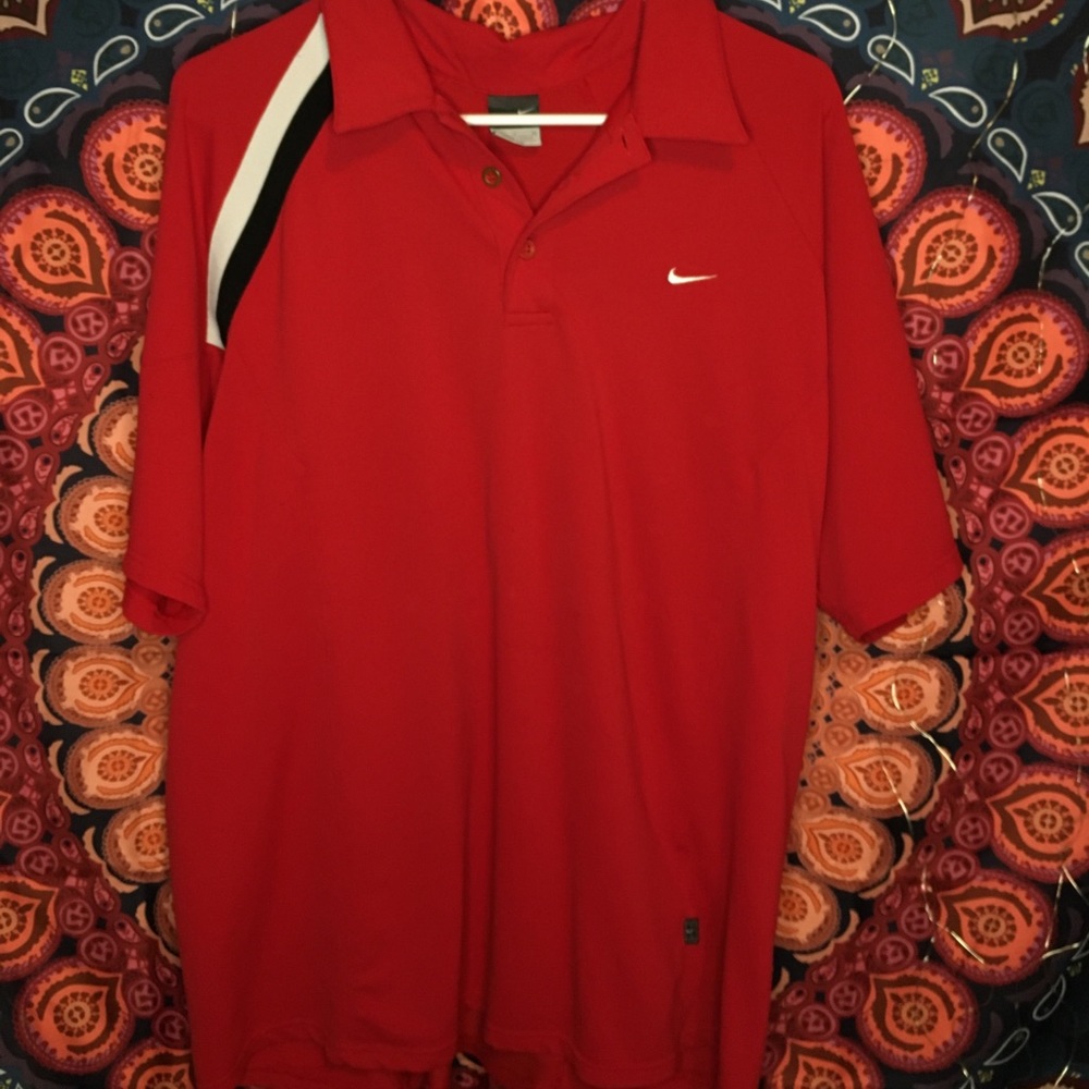 L Nike Red Polo
